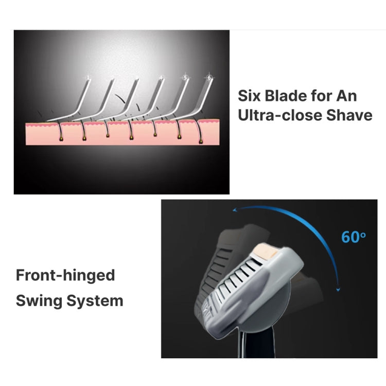 Six Blade OpenBack System Skin Razor Refills for Men, 2pcs /Pack, 4pcs /Pack