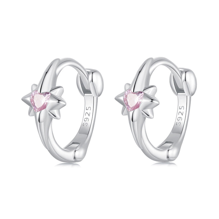 S925 Sterling Silver Platinum-plated Star Zircon Earrings