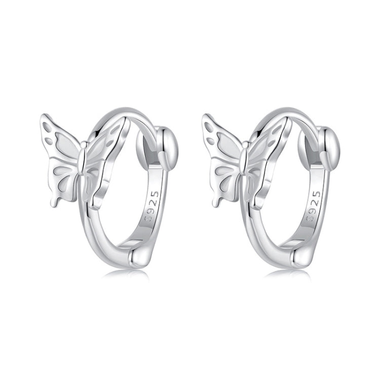 S925 Sterling Silver Platinum Plated Butterfly Earrings