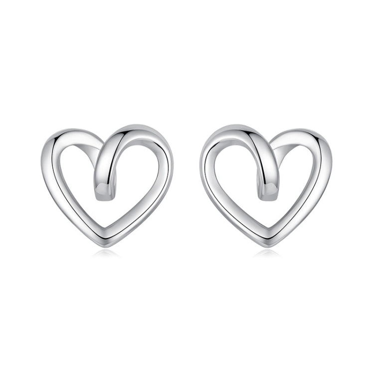 S925 Sterling Silver Hollow Heart Earrings