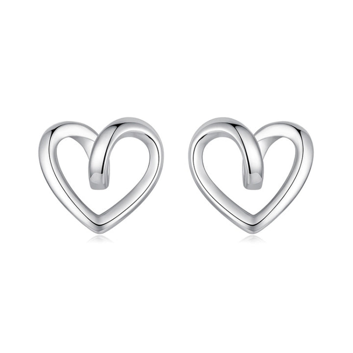 S925 Sterling Silver Hollow Heart Earrings