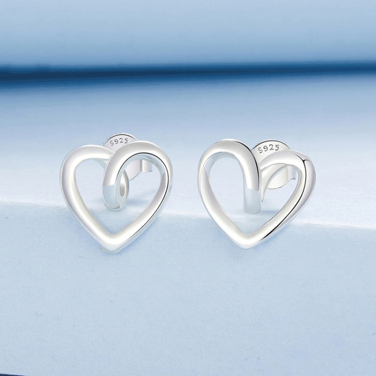 S925 Sterling Silver Hollow Heart Earrings