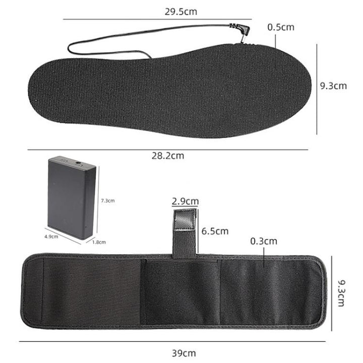 Strap Portable Men Women Cuttable Heating Insoles Washable Foot Warm EVA Electric Heated Shoes Pad, Uniform (35-44)