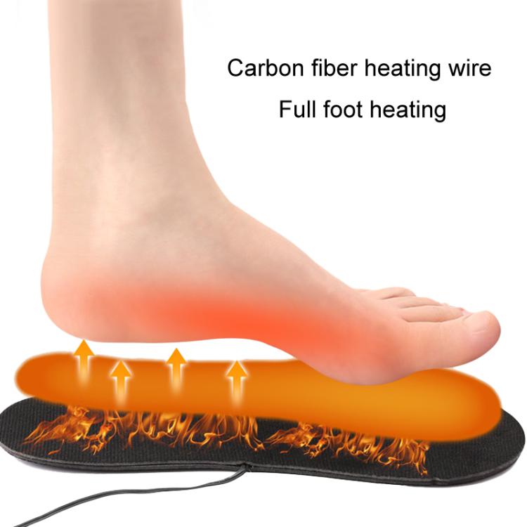 Strap Portable Men Women Cuttable Heating Insoles Washable Foot Warm EVA Electric Heated Shoes Pad, Uniform (35-44)