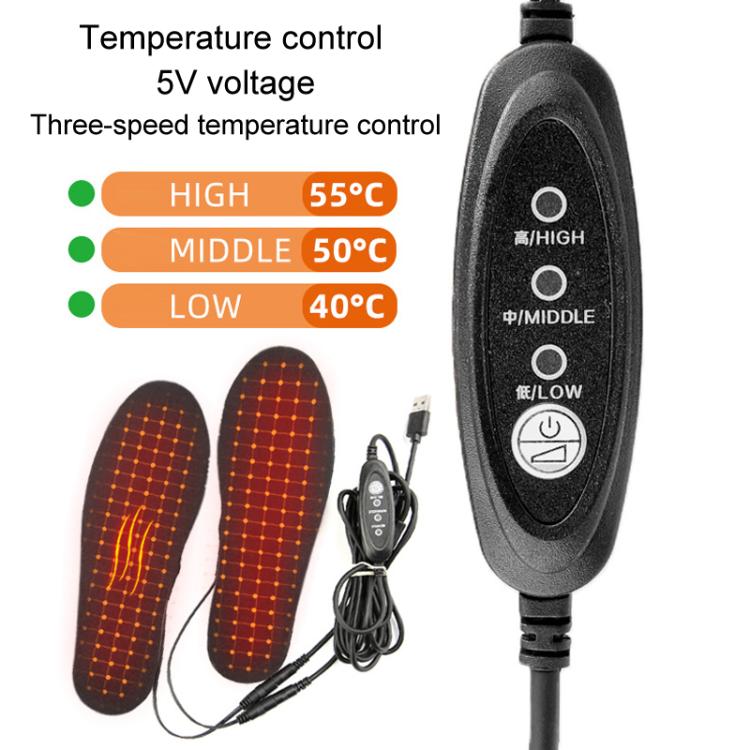 Men Women USB Electric Heated Shoe Insoles Foot Warming Pad Washable Size Free Cutting EVA Heating Insoles, Uniform (35-44)