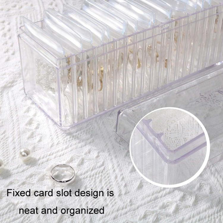 Acrylic Jewelry Storage Box + 20pcs Antioxidant PVC Jewelry Sealing Bags Necklace Earring Dustproof Organizer