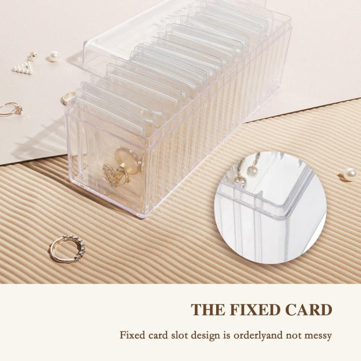 Acrylic Jewelry Storage Box + 20pcs Antioxidant PVC Jewelry Sealing Bags Necklace Earring Dustproof Organizer