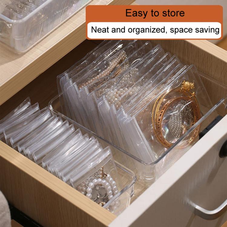 100pcs Portable PVC Jewelry Storage Bags Transparent Antioxidant Dustproof Earring Necklace Bracelet Seal Bags, 5x7cm, 6x8cm, 7x10cm, 8x12cm, 9x13cm