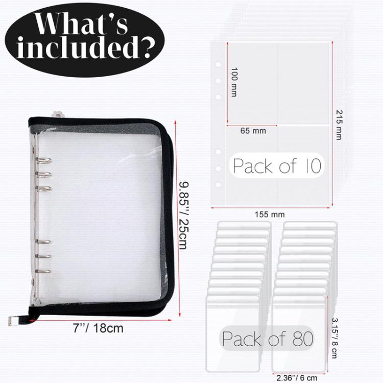 80 Grids Jewelry Storage Album Dustproof Antioxidant Earring Necklace Bracelet Transparent PVC Zipper Jewelry Bag