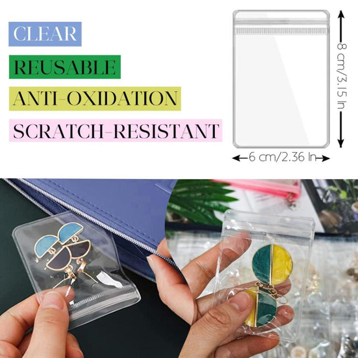 80 Grids Jewelry Storage Album Dustproof Antioxidant Earring Necklace Bracelet Transparent PVC Zipper Jewelry Bag