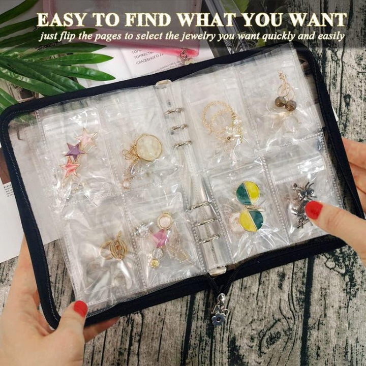 80 Grids Jewelry Storage Album Dustproof Antioxidant Earring Necklace Bracelet Transparent PVC Zipper Jewelry Bag