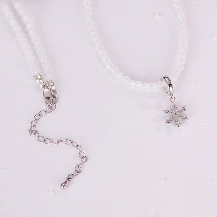 S925 Sterling Silver Platinum-Plated Romantic Winter Snowflake Necklace