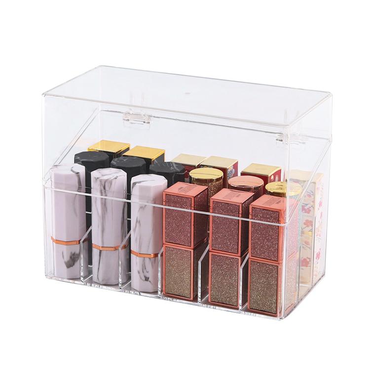 18-grid Flip Cover Transparent Lipstick Storage Box Lip Gloss Nail Polish Organizer