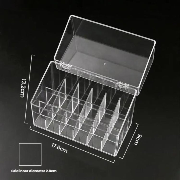 18-grid Flip Cover Transparent Lipstick Storage Box Lip Gloss Nail Polish Organizer