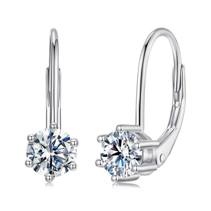 S925 Sterling Silver Elegant Moissanite Shining Earrings