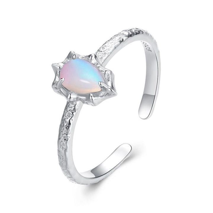 S925 Sterling Silver Fantasy Aurora Opal Adjustable Ring