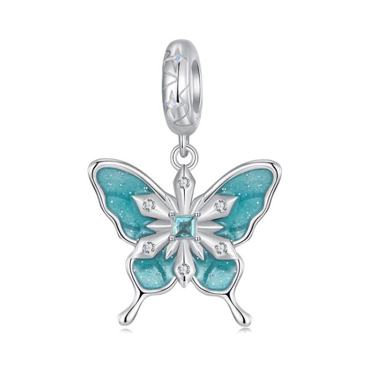 S925 Sterling Silver Platinum-plated Snowflake Butterfly DIY Bracelet Pendant