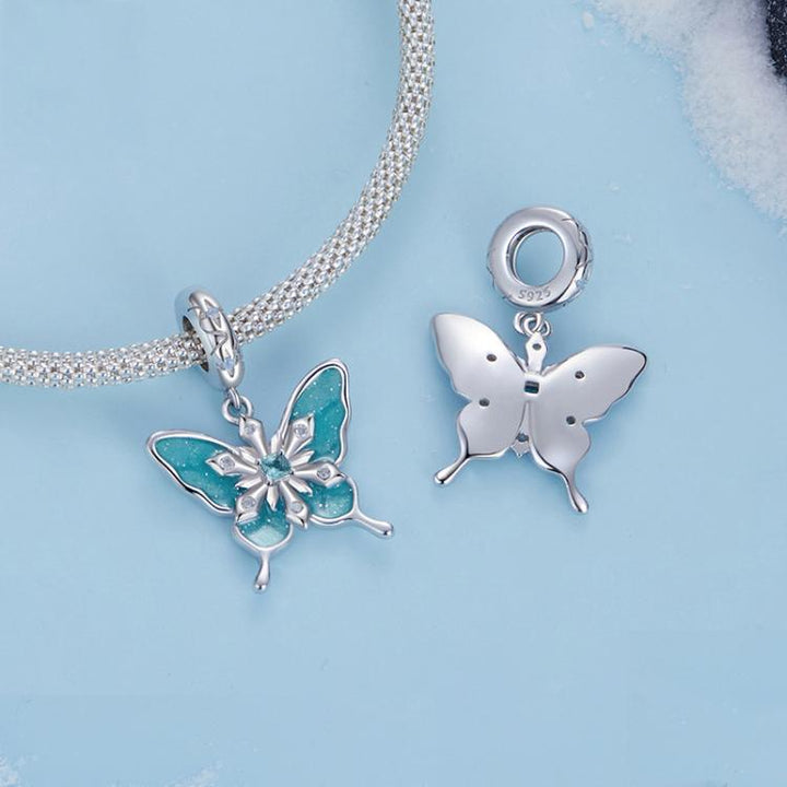 S925 Sterling Silver Platinum-plated Snowflake Butterfly DIY Bracelet Pendant