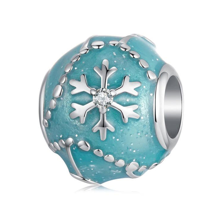 S925 Sterling Silver Christmas Snowflake DIY Beads