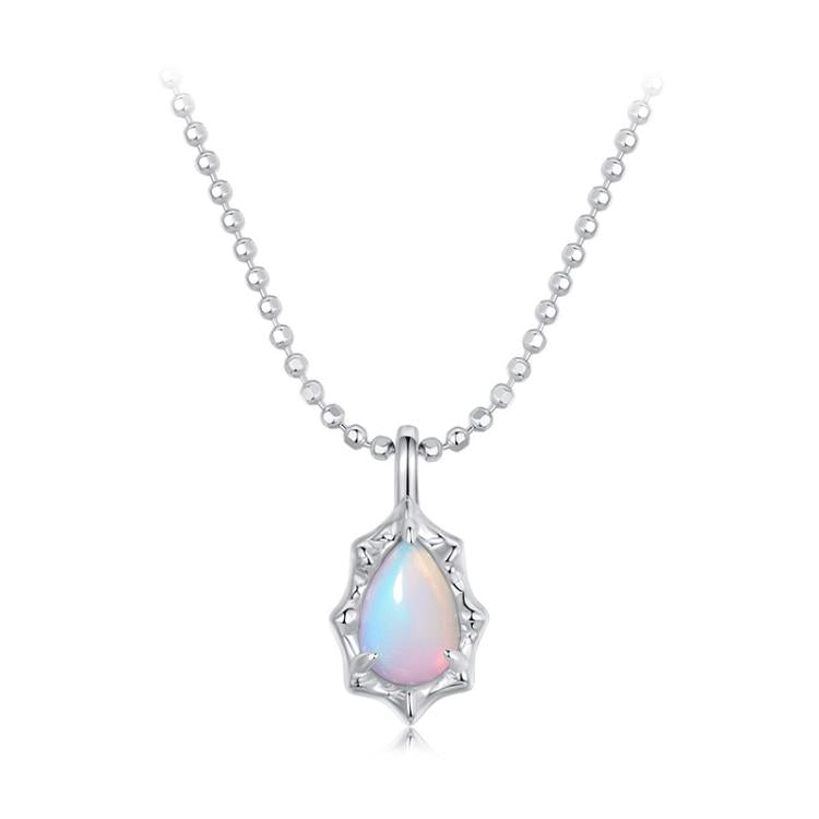 S925 Sterling Silver Platinum-plated Fantasy Aurora Opal Necklace