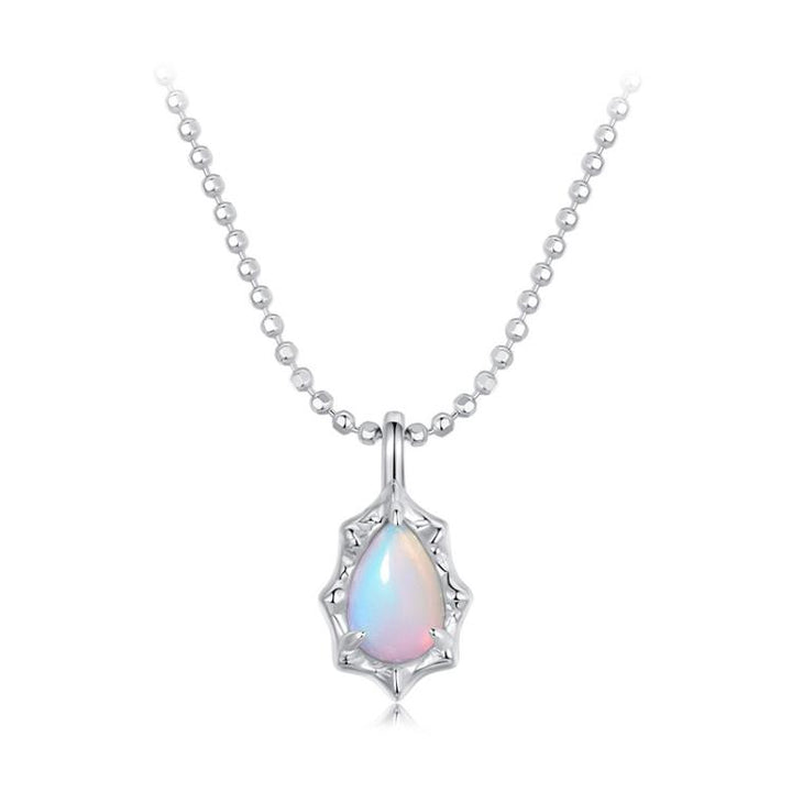 S925 Sterling Silver Platinum-plated Fantasy Aurora Opal Necklace