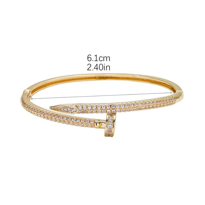 Copper Inlaid Zirconia Bracelet Exquisite Women Bangle Temperament Hand Jewelry Accessories