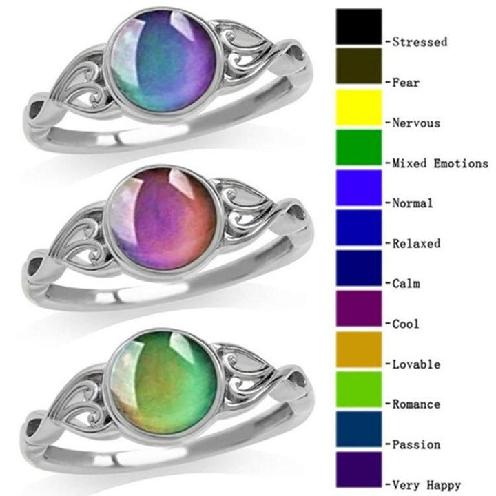 Sweet Wind Sensitive Temperature Color Changing Stone Ring Wedding Ring, 4, 5, 6, 7, 8, 9, 10, 11, 12, 13