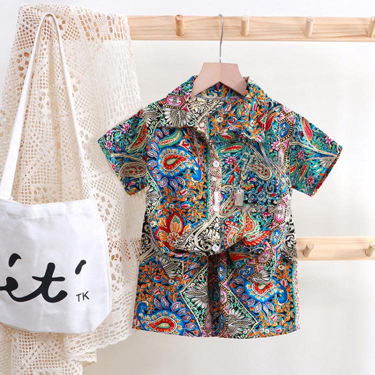 Children Summer Suit Loose Shirt Short-Sleeved Shorts, 80cm, 90cm, 100cm, 110cm, 120cm, 130cm