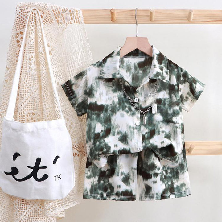 Children Summer Suit Loose Shirt Short-Sleeved Shorts, 140cm, 150cm, 160cm