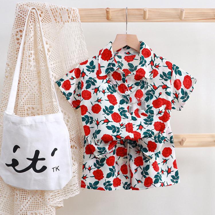 Children Summer Suit Loose Shirt Short-Sleeved Shorts, 140cm, 150cm, 160cm