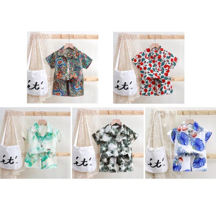 Children Summer Suit Loose Shirt Short-Sleeved Shorts, 80cm, 90cm, 100cm, 110cm, 120cm, 130cm