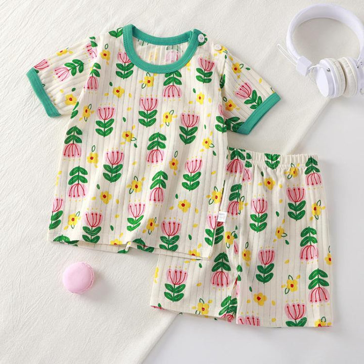 Children Summer Loose Shirt Short-sleeved Shorts Suit, 73CM, 80cm, 90cm, 100cm, 110cm, 120cm, 130cm