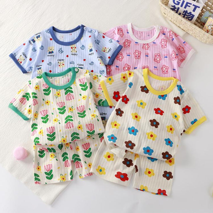 Children Summer Loose Shirt Short-sleeved Shorts Suit, 73CM, 80cm, 90cm, 100cm, 110cm, 120cm, 130cm