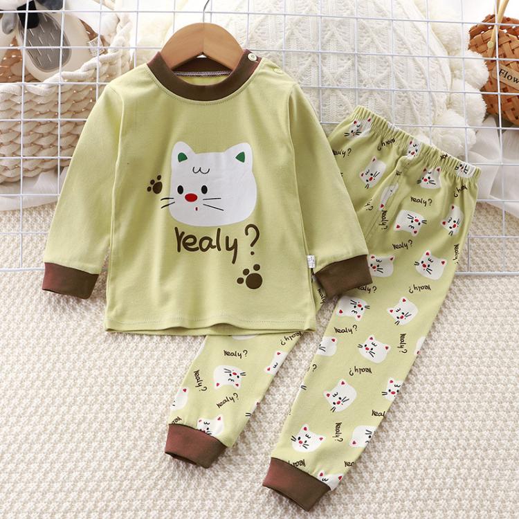 Children Pure Cotton Pajamas Set Home Clothes, 130cm, 140cm