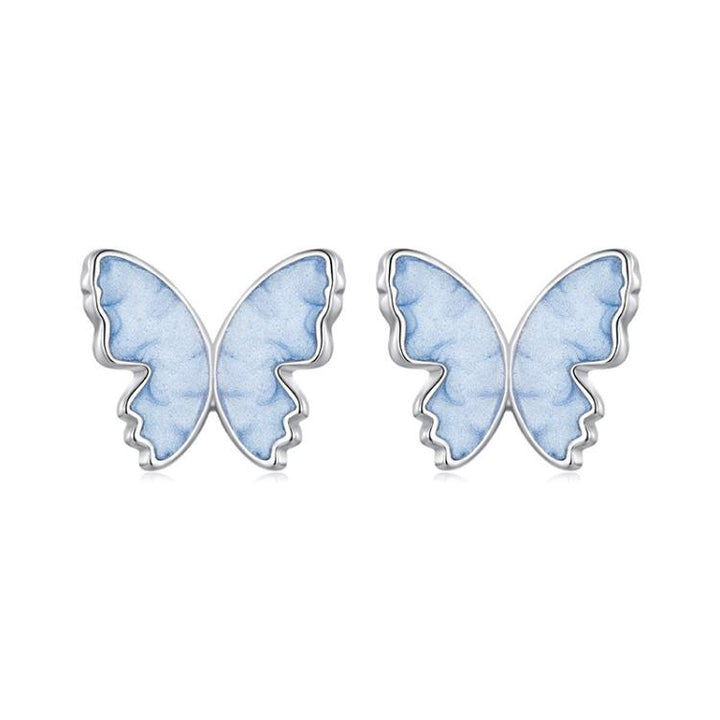 S925 Sterling Silver Butterfly Earrings Fresh Animal Earrings