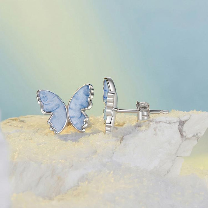 S925 Sterling Silver Butterfly Earrings Fresh Animal Earrings