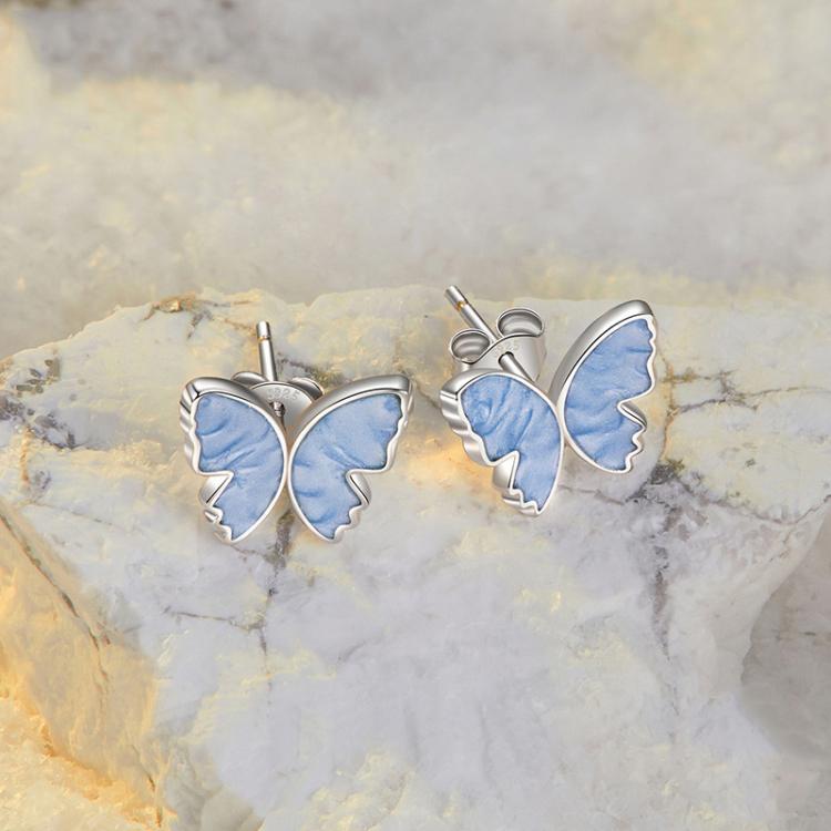 S925 Sterling Silver Butterfly Earrings Fresh Animal Earrings