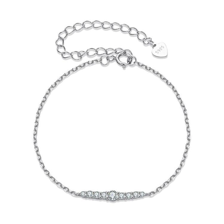 S925 Sterling Silver Platinum-Plated Fine Flash Moissanite Bracelet