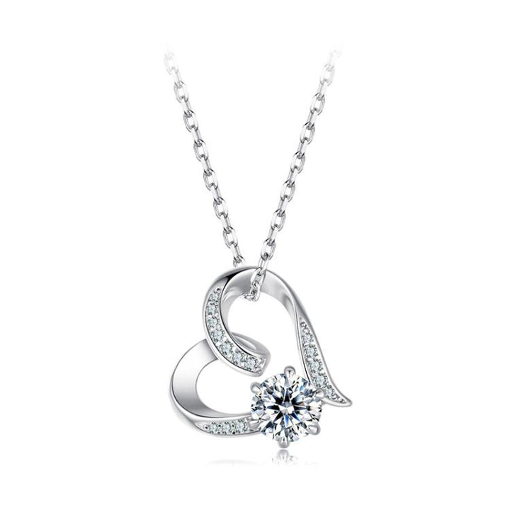 S925 Sterling Silver Eternal Love Heart-shaped Moissanite Necklace