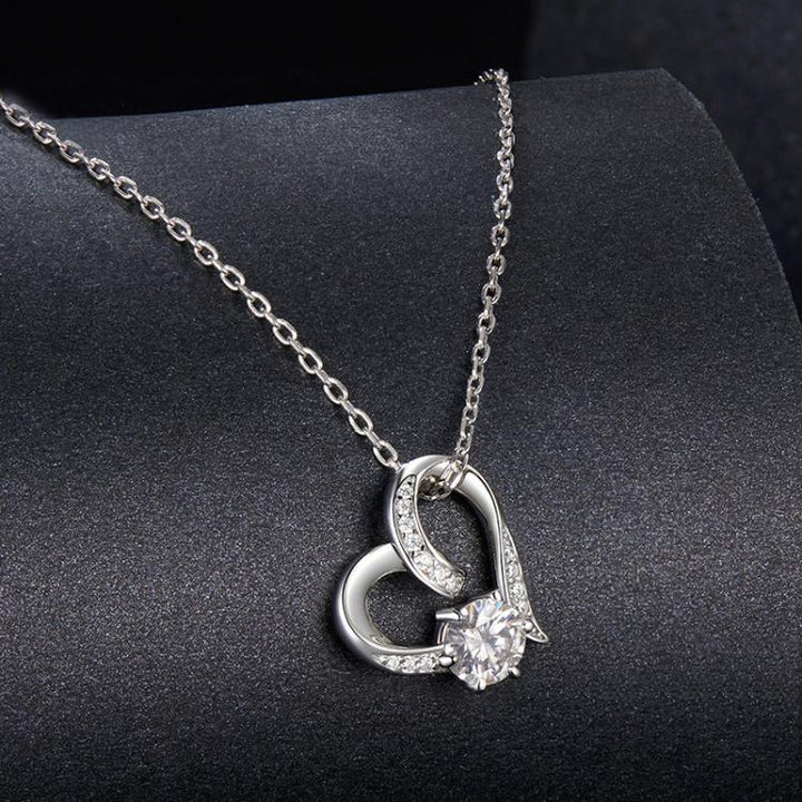 S925 Sterling Silver Eternal Love Heart-shaped Moissanite Necklace