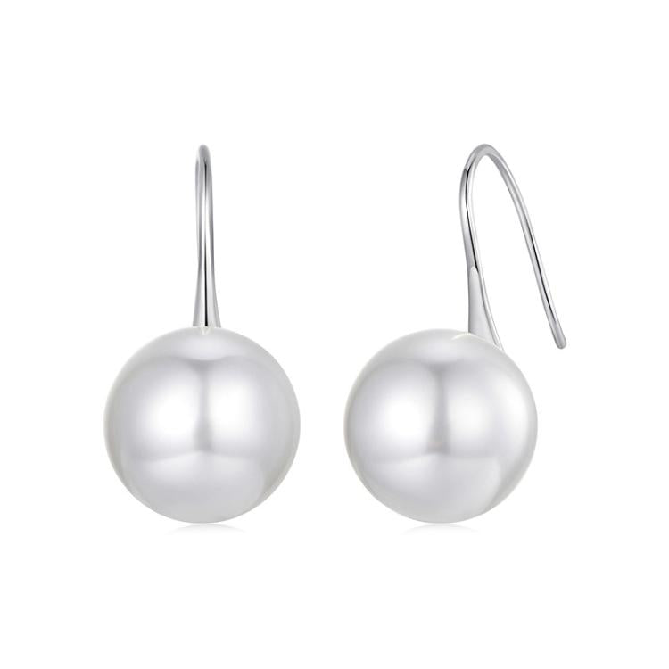 S925 Sterling Silver Elegant Temperament Shell Bead Ear Hook Earring Jewelry