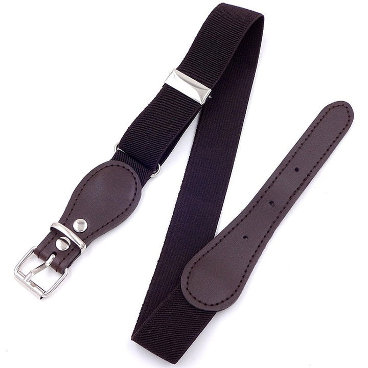 Kids Polyester + PU Leather Square Pin Buckle Adjustable Elastic Belt, 65cm