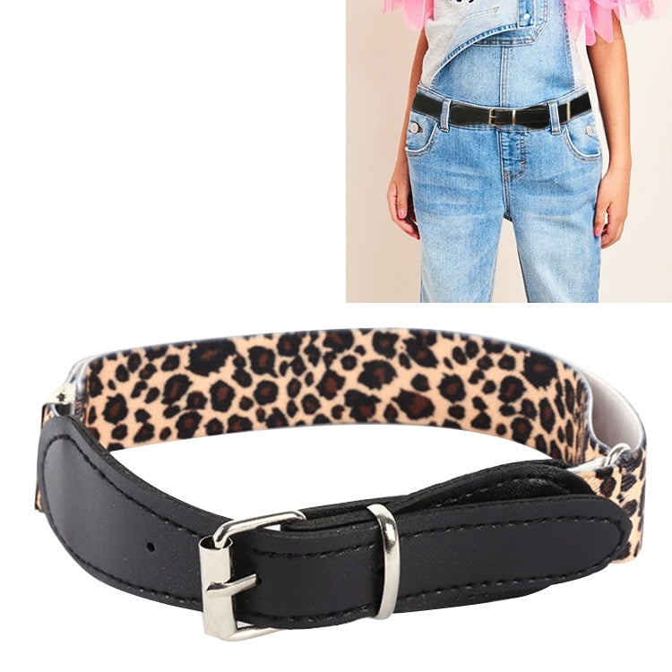 Kids Polyester + PU Leather Square Pin Buckle Adjustable Elastic Belt, 65cm