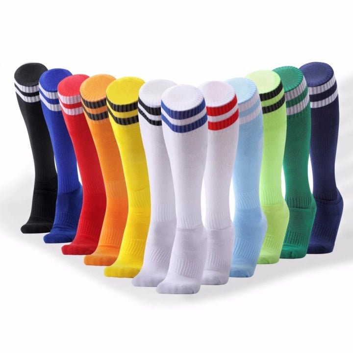 Children Football Socks Boys Soccer Sock Kid Above Knee Plain Socks Long Soccer Stockings Men Over Knee High Sock, Kids Size, Adult Size