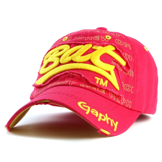 Embroidery Letter Pattern Adjustable Curved Eaves Baseball Cap, Head Circumference: 54-62cm