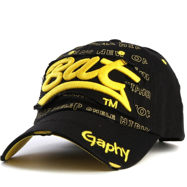 Embroidery Letter Pattern Adjustable Curved Eaves Baseball Cap, Head Circumference: 54-62cm