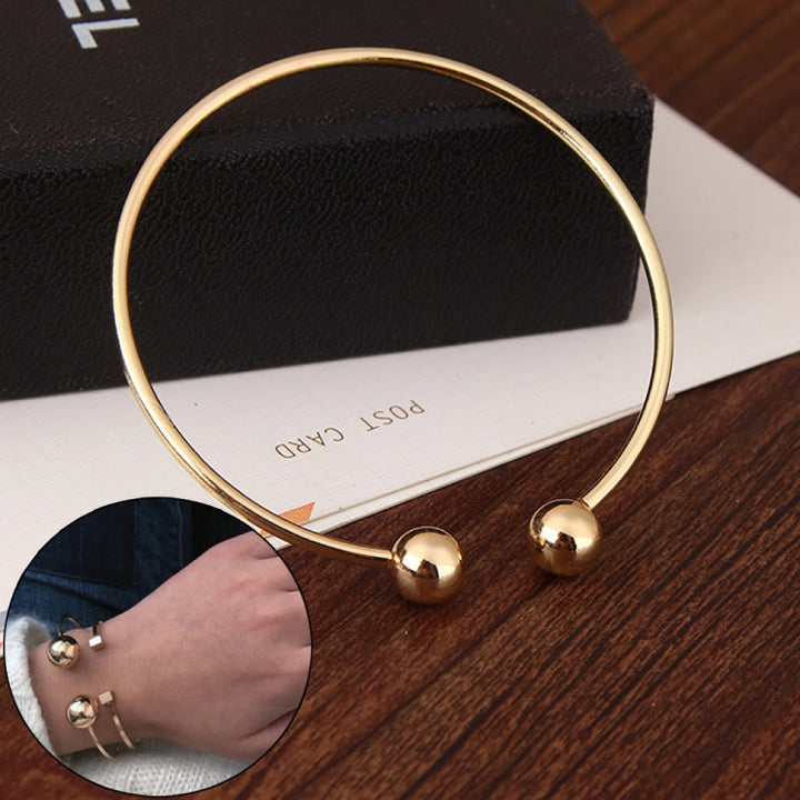 Copper Great Ball Alloy Opening Bangle For Woman, gold, silver