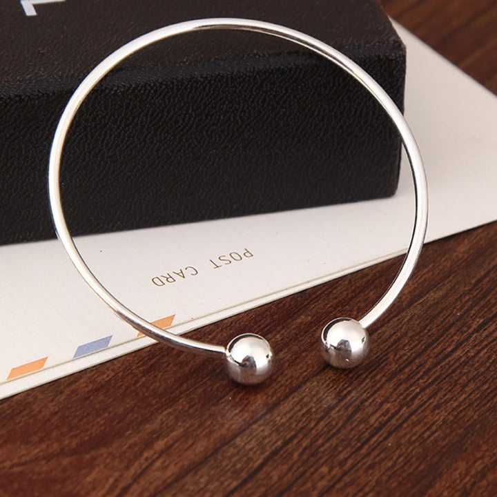 Copper Great Ball Alloy Opening Bangle For Woman, gold, silver