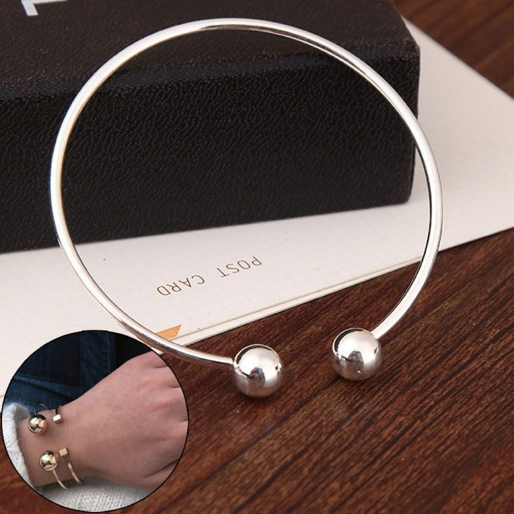 Copper Great Ball Alloy Opening Bangle For Woman, gold, silver