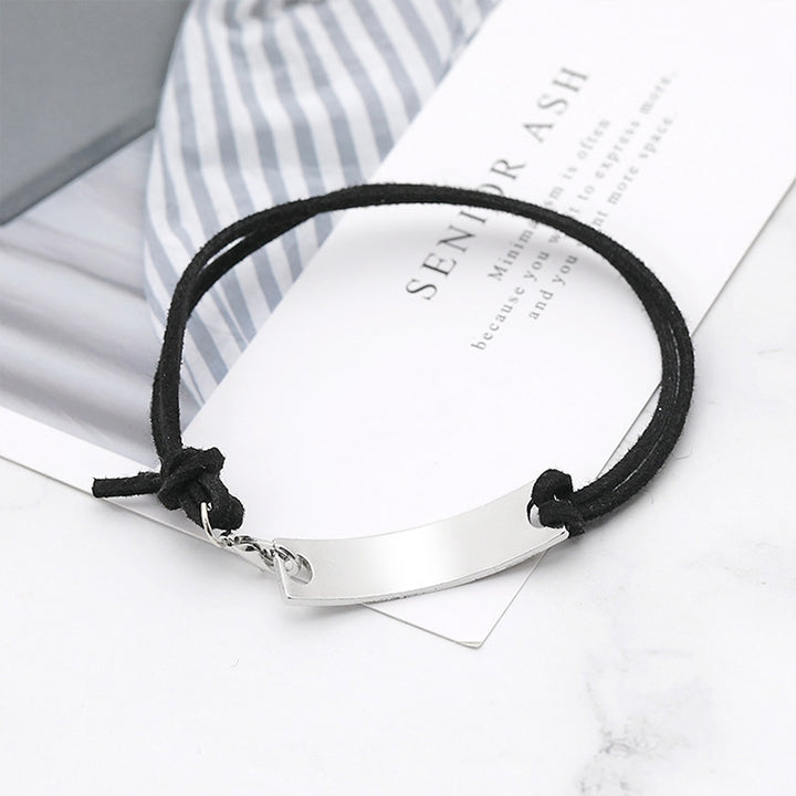 Never Give Up Bracelets Simple Leather Velvet Letter Persistence Bracelet